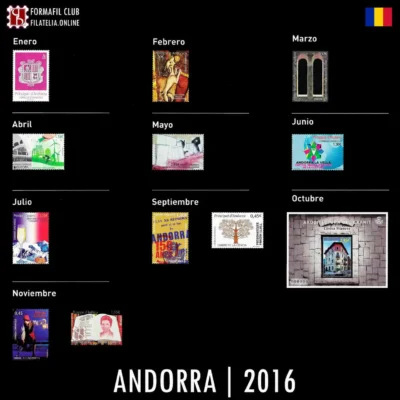 Sellos de Andorra Española Año 2016