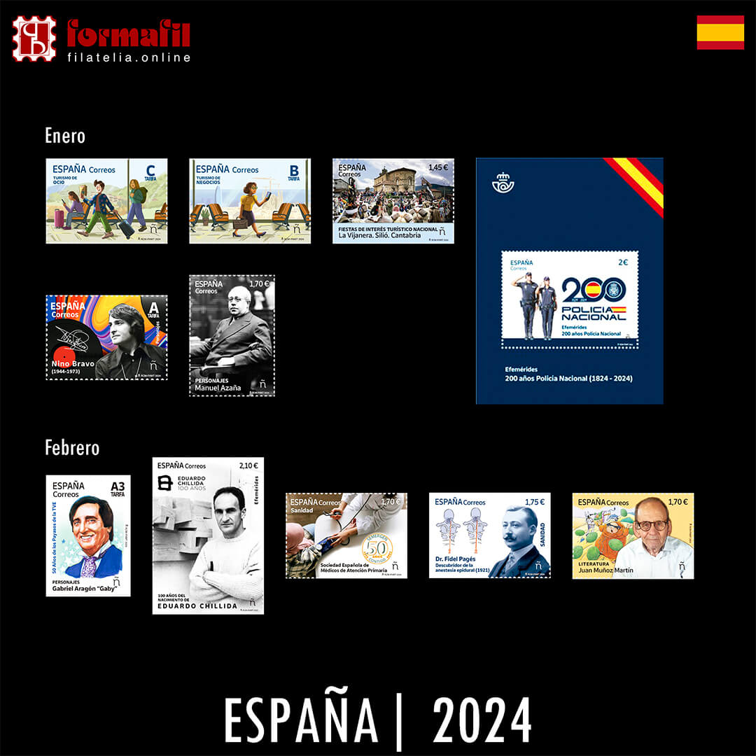 Sellos España Enero Febrero 2024