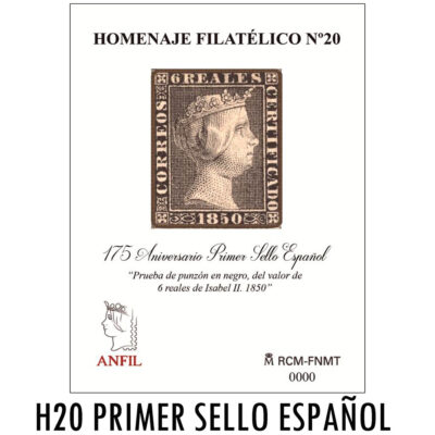Homenaje Filatelico 20 Primer Sello Español