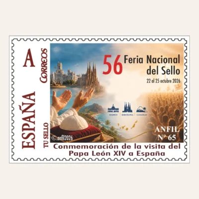 Sello Personalizado nº 65 - Conmemoración de la visita del Papa León XIV a España